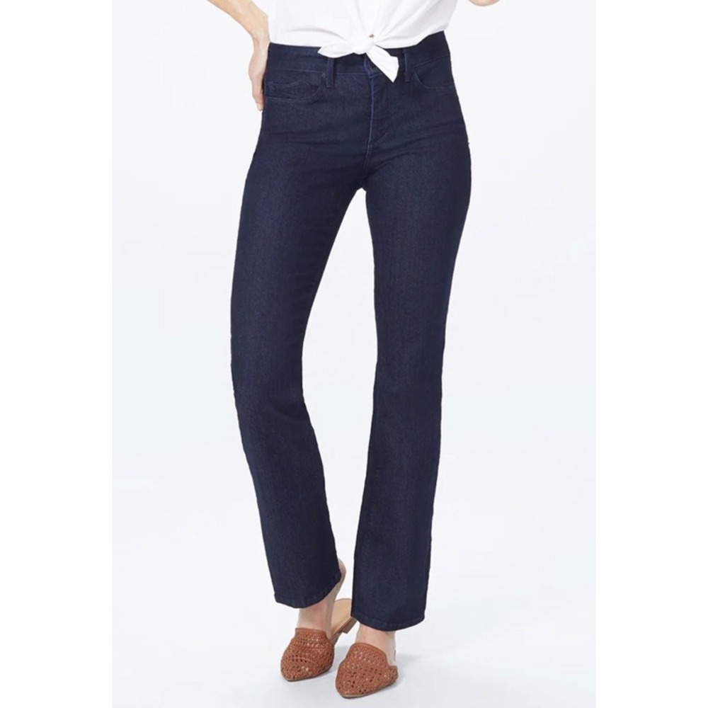 NYDJ Billie Mini Bootcut Jeans Dark Indigo Wash 2 Petite P10K25T High Rise